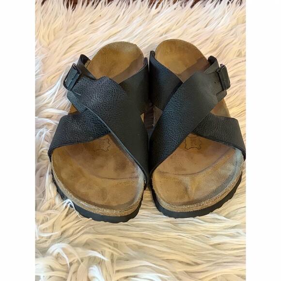 Birkenstock Shoes - Birkenstock Birkis Womens Slide Sandals Black Crisscross Size 9 EU 40